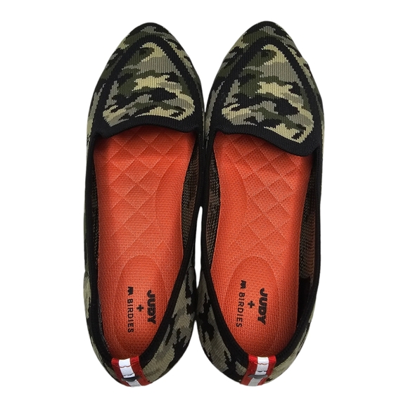 LIMITED EDITION - JUDY + BIRDIES Blackbird Camo Slip On Shoe Flats Womens 6.5 - Picture 8 of 9